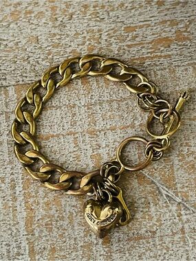 Vintage Juicy Couture Gold Charm Link Bracelet
